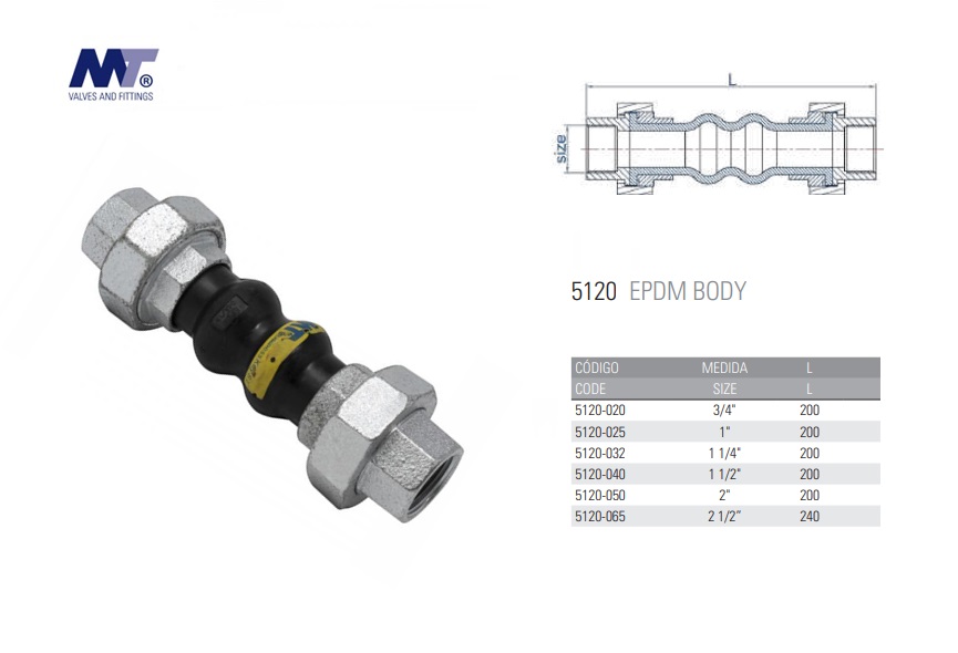 Rubber expansie compensator, Enkele bol EPDM PN10/PN16 DN40 | DKMTools - DKM Tools