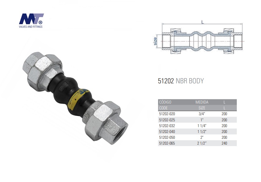 Rubber expansie compensator, Dubbele bol NBR 3/4