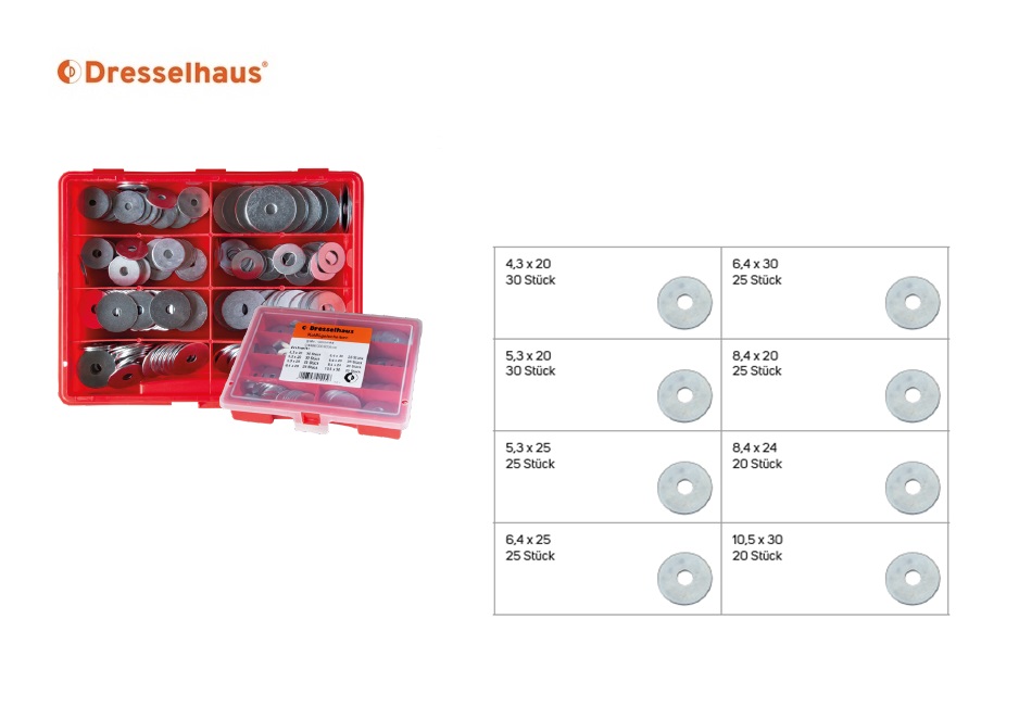 Assortimentsdoos carrosserieringen (8-vaks / 200 stuks, gesorteerd)