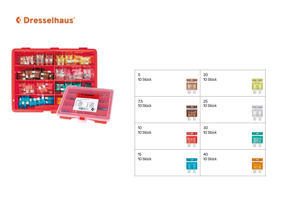 Assortimentsdoos vlakzekeringen mini (8-vaks / 80 stuks, gesorteerd) | DKMTools - DKM Tools