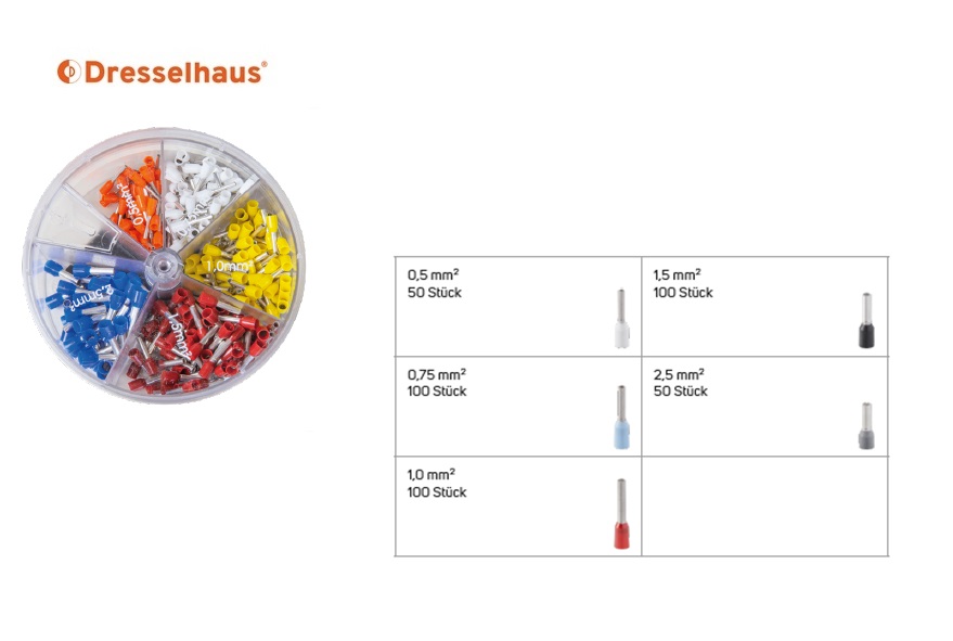 Assortimentsdoos B adereindhulsen (5-vaks / 400 stuks, gesorteerd)