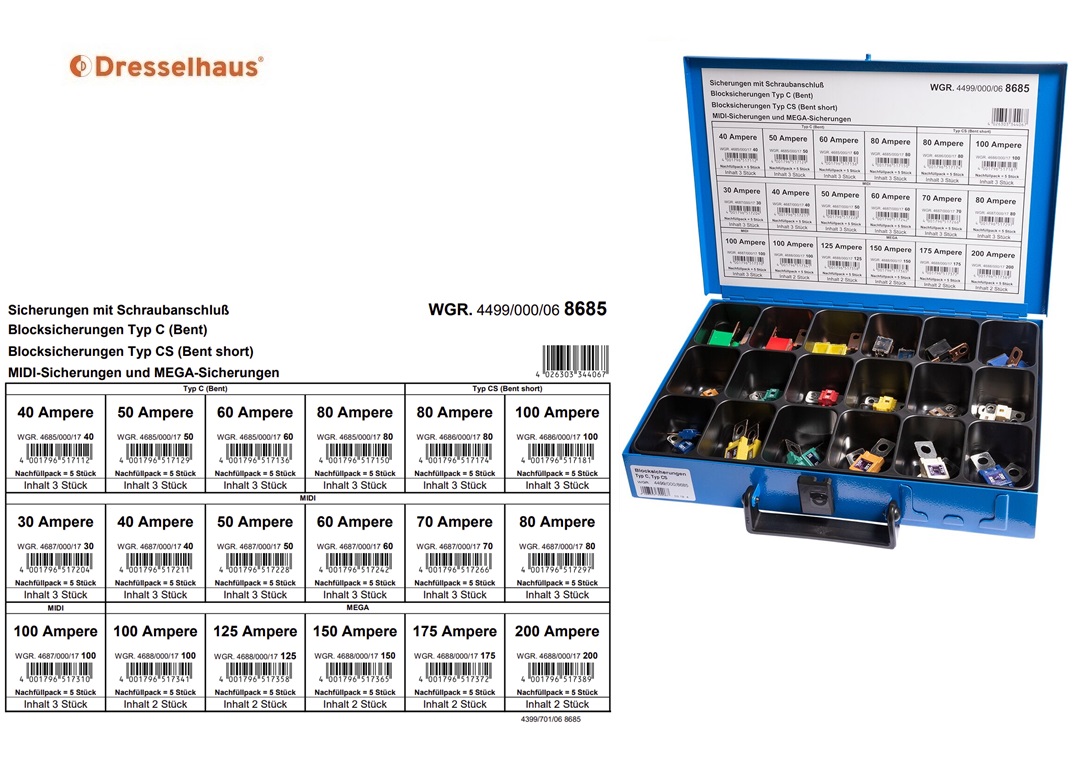 Assortimentskoffer borgmoeren DIN 985/ stalen moeren met klem DIN 980 (18 vaks / 450 stuks) | DKMTools - DKM Tools