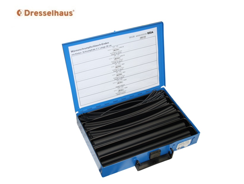 Assortimentskoffer warmtekrimpbuizen uiteinden (8 vaks / 135 stuks, gesorteerd) | DKMTools - DKM Tools