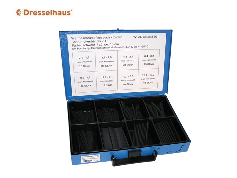 Assortimentskoffer warmtekrimpbuizen met lijm (6 vaks, 69 stuks, gesorteerd) | DKMTools - DKM Tools