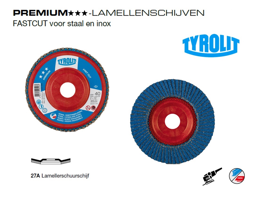 Lamellenschijven. 27A FASTCUT PREMIUM Staal inox | dkmtools