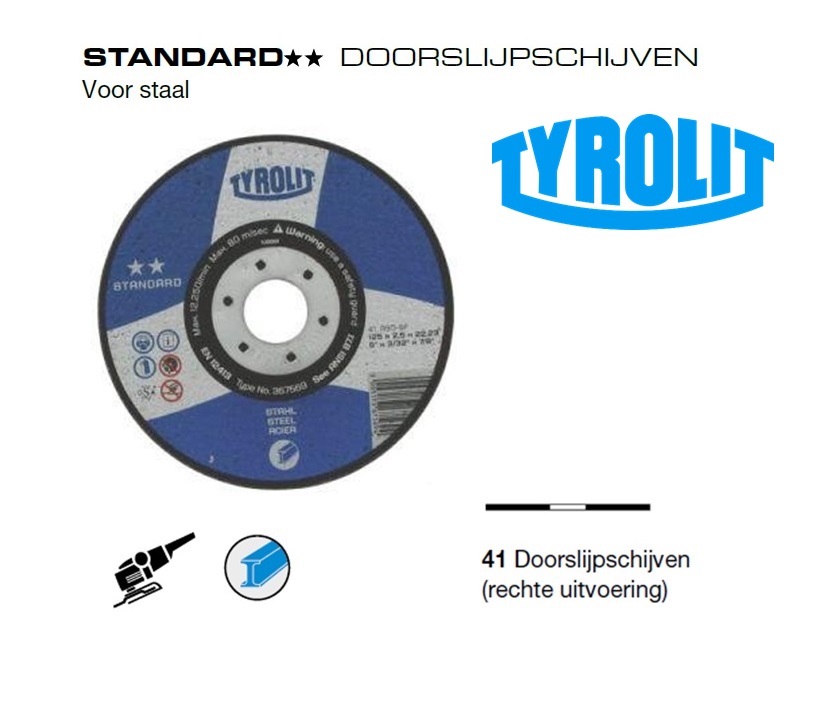 Doorslijpschijven 41 Standard Staal | dkmtools