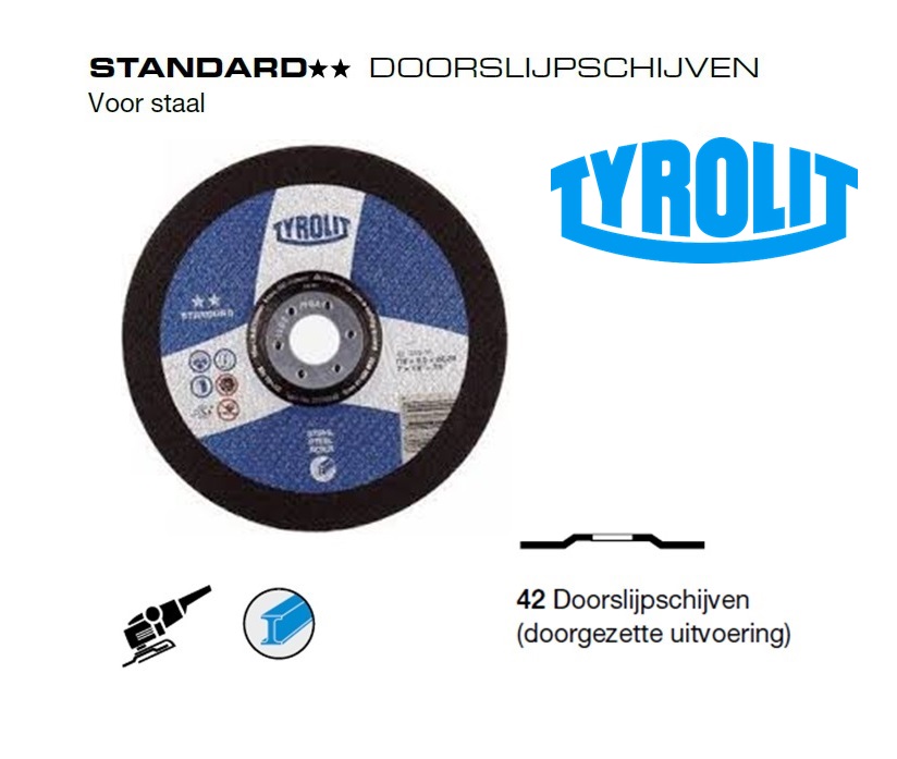 Doorslijpschijven 42 Standard Staal | dkmtools