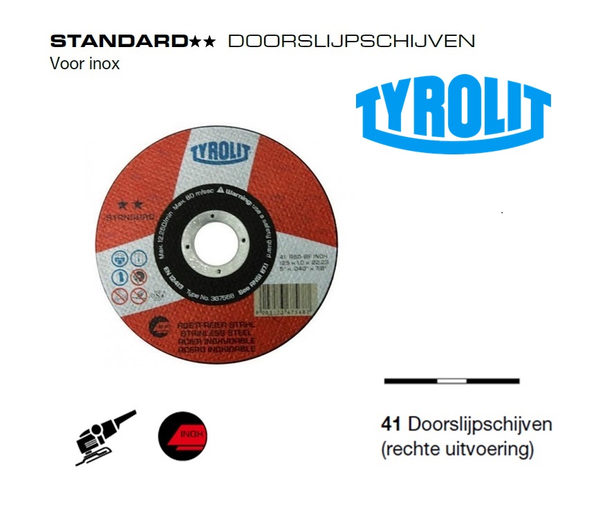 Doorslijpschijven 41 Standard inox | dkmtools