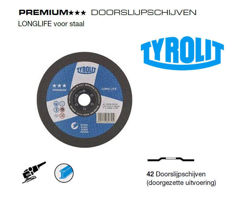 Doorslijpschijven 42 PREMIUM Staal | dkmtools