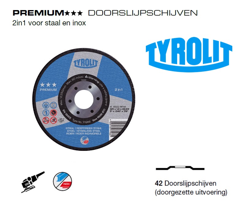 Doorslijpschijven 42 PREMIUM 2 in 1 | dkmtools