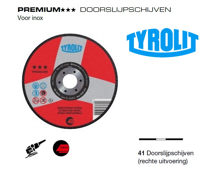 Doorslijpschijven 41 PREMIUM inox | dkmtools