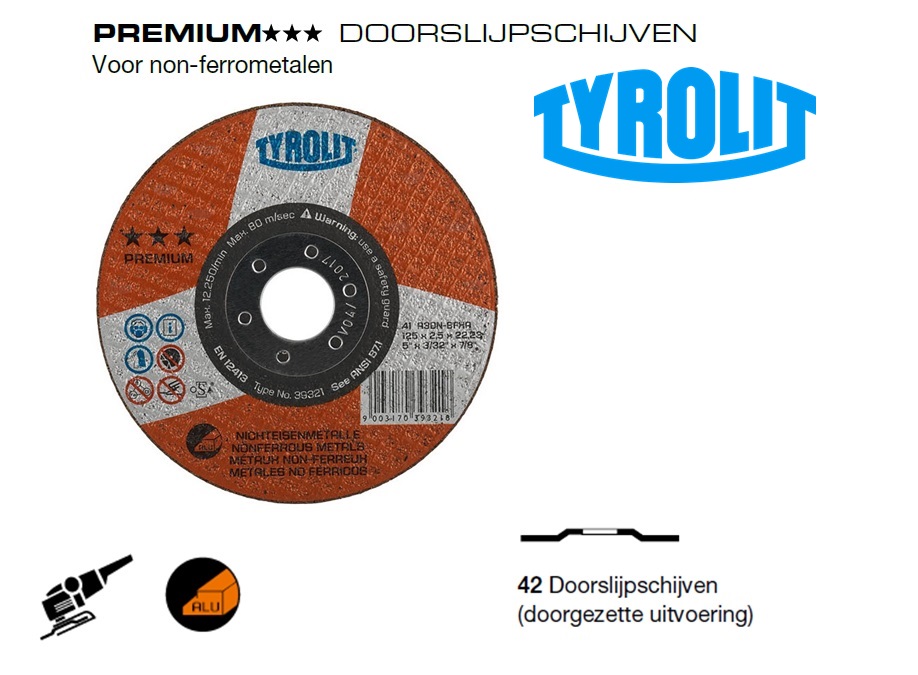 Doorslijpschijven 42 PREMIUM non ferrometalen | dkmtools