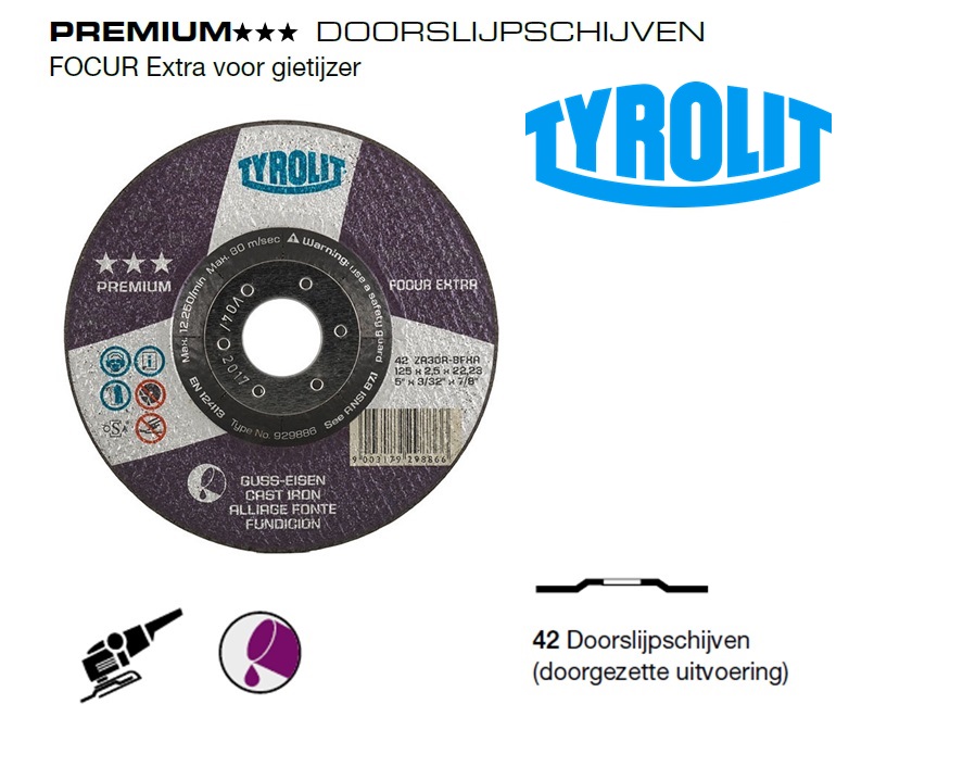 Doorslijpschijven 42 PREMIUM gietijzer | dkmtools