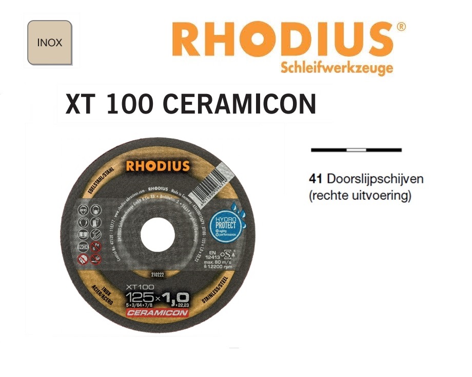 Doorslijpschijven Rhodius XT 100 Ceramicon | dkmtools