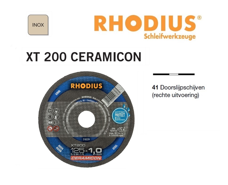 Doorslijpschijven Rhodius XT 200 Ceramicon | dkmtools