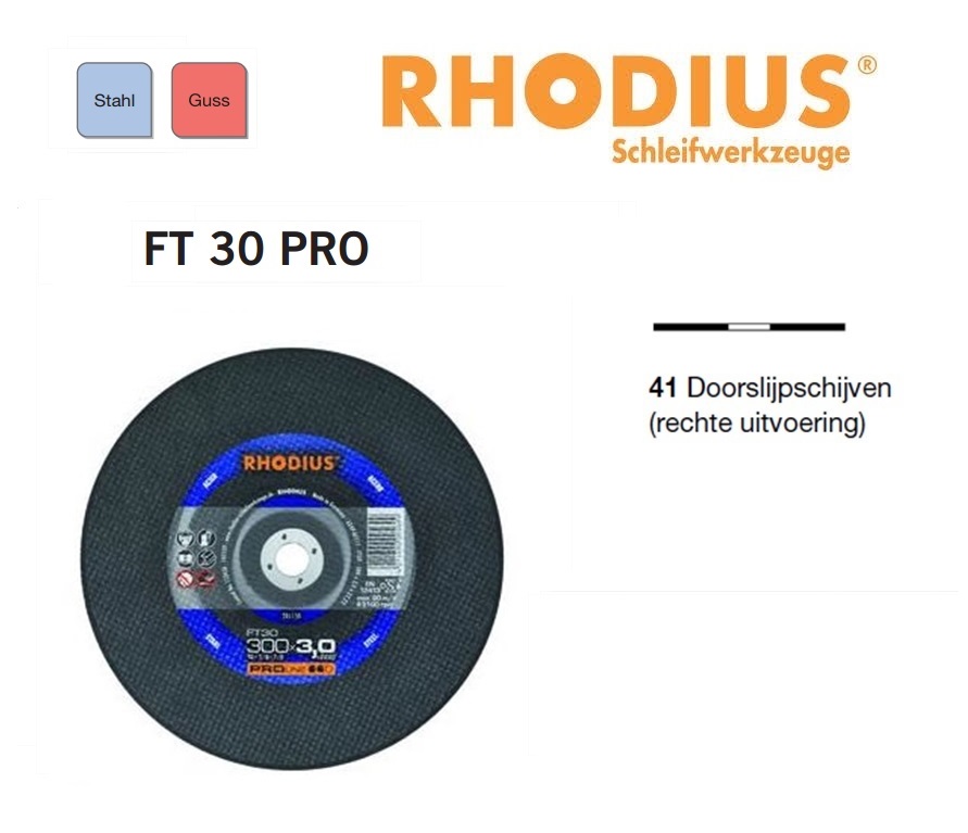 Doorslijpschijven Rhodius FT 30 PRO | dkmtools