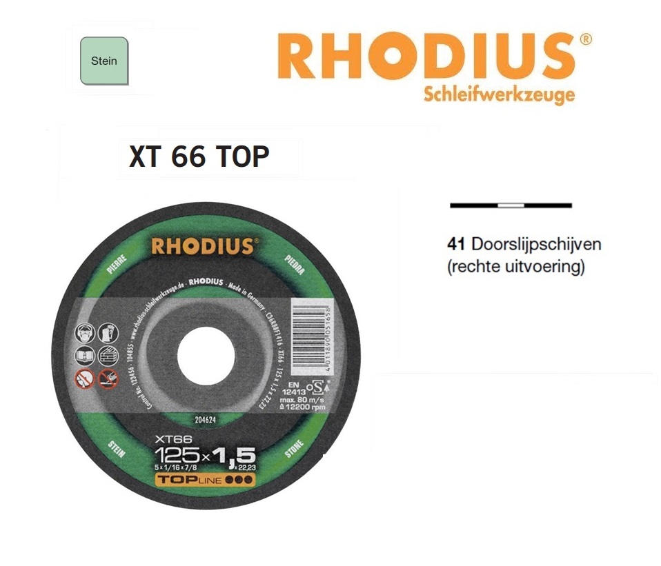 Doorslijpschijven Rhodius XT 66 TOP | dkmtools