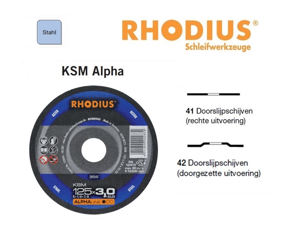 Doorslijpschijven Rhodius KSM Alpha | dkmtools