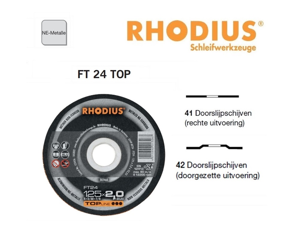 Doorslijpschijven Rhodius FT 24 TOP | dkmtools