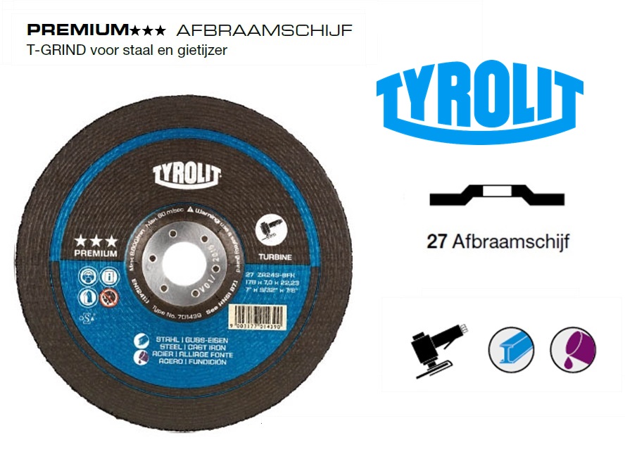 Afbraamschijven.PREMIUM T GRIND staal en gietijzer | dkmtools