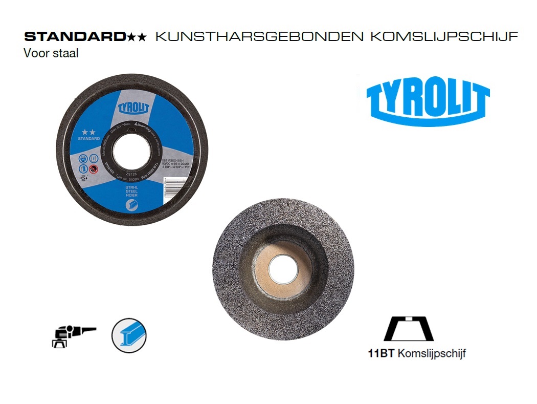 Komslijpschijven. 11BT Staal Standard | dkmtools