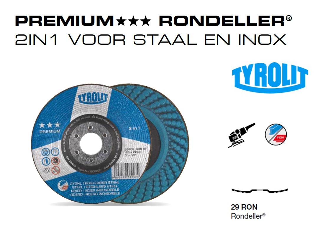 Rondeller. 2in1 voor staal en inox PREMIUM | DeKooij