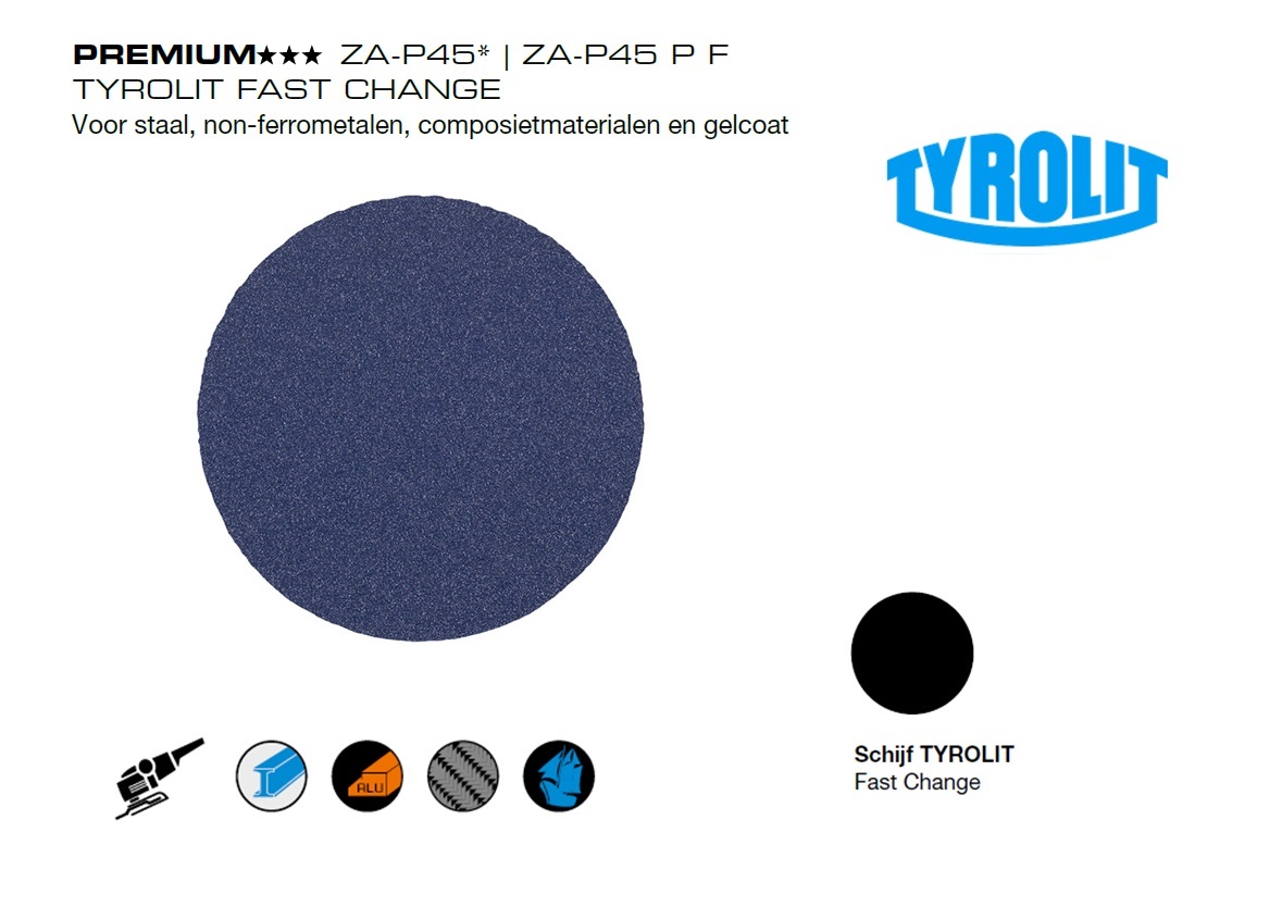 Tyrolit Fast Change. ZA P45 ZA P45 P F | dkmtools