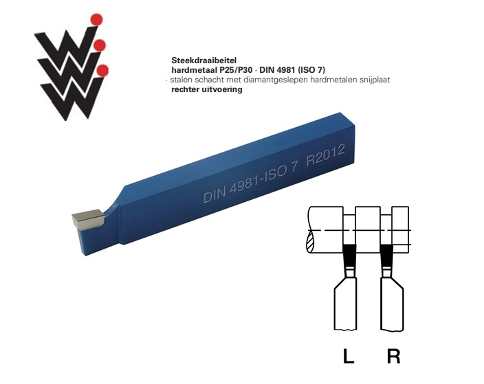 Afsteekbeitel DIN4981 ISO7 P25-P30 Rechts | dkmtools