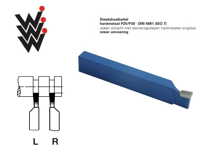 Afsteekbeitel DIN4981 ISO7 P25-P30 Links | dkmtools