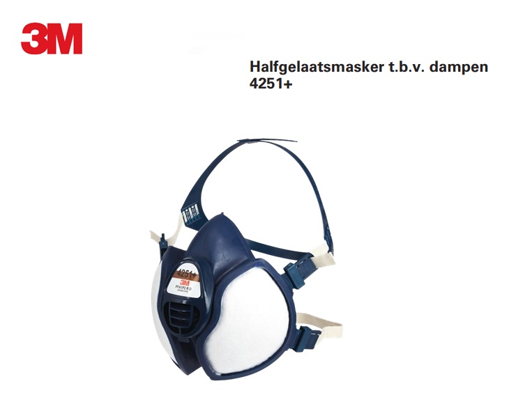 Halfgelaatsmasker t.b.v. dampen 4251+ | dkmtools