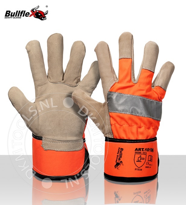 Bullflex Gevoerde handschoenen met fluor oranje | dkmtools