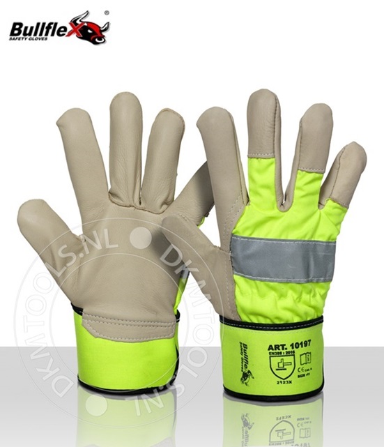 Bullflex Gevoerde handschoenen met fluor geel | dkmtools