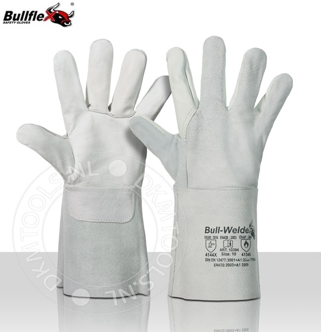 Bullflex Ongevoerde rundsplitlederen lashandschoen | dkmtools