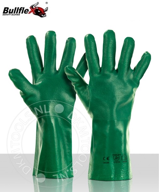Dubbel gecoate groene PVC handschoenen | dkmtools