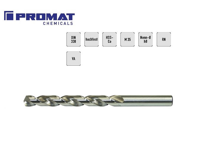 Spiraalboor DIN338 typ VA HSS-Co 5 | dkmtools