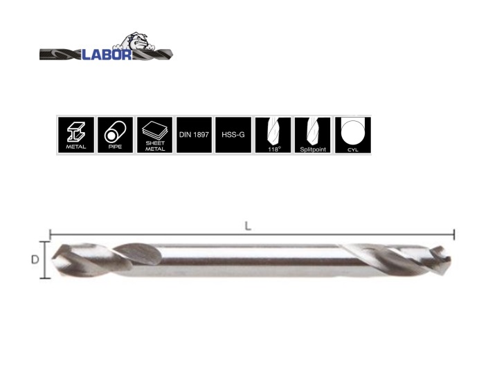 Dubbelzijdige plaatboor DIN 1897 HSS splitpoint | dkmtools