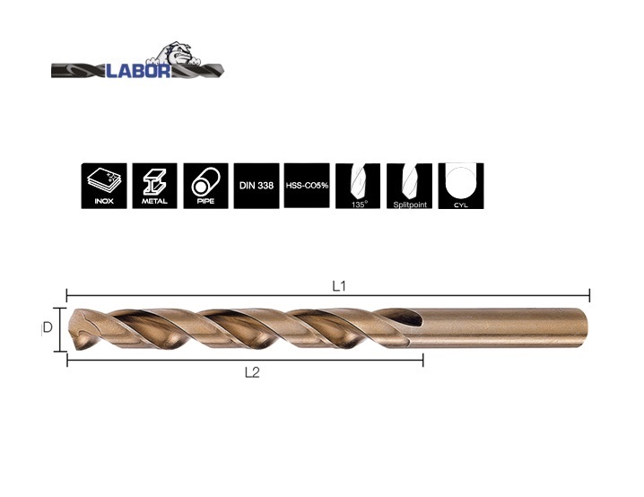 Spiraalboor DIN338 HSS cobalt gelegeerd splitpoint | dkmtools