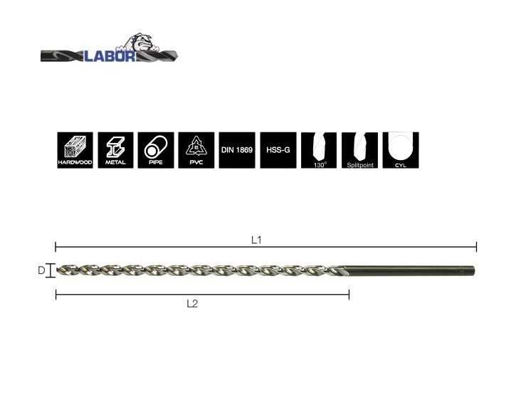 Spiraalboor extra lang DIN 1869 TL splitpoint | dkmtools