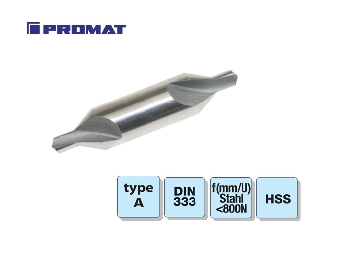 Centreerboor DIN 333. HSS vorm A promat | dkmtools