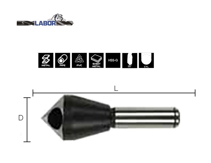 Verzinkboor met gat 90° HSS | dkmtools