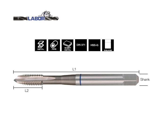 Machinetappen voor doorlopende gaten DIN371B HSS-G | dkmtools