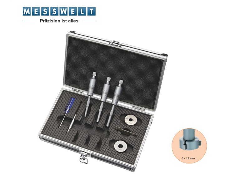 Set Driepunts Micrometer 6 - 12 mm | dkmtools