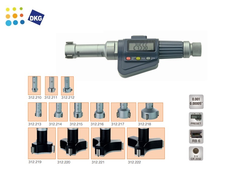 Digitale driepunts binnenschroefmaat | dkmtools