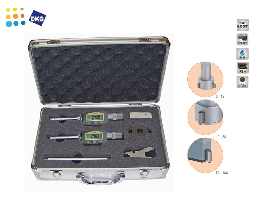 Digital Driepunts Micrometer Set, | dkmtools