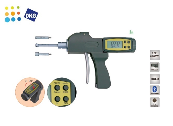 Digitaal pistool driepunts binnenmicrometer | dkmtools