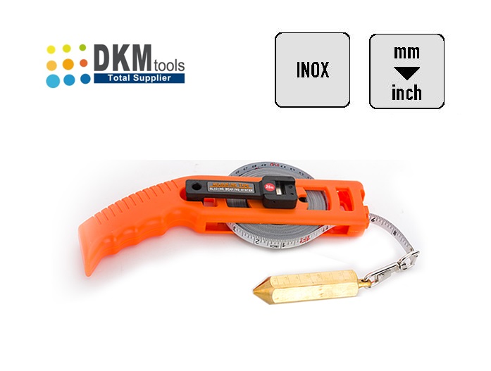 Tankrolbandmaat roestvaststaal mm-Inch | DeKooij