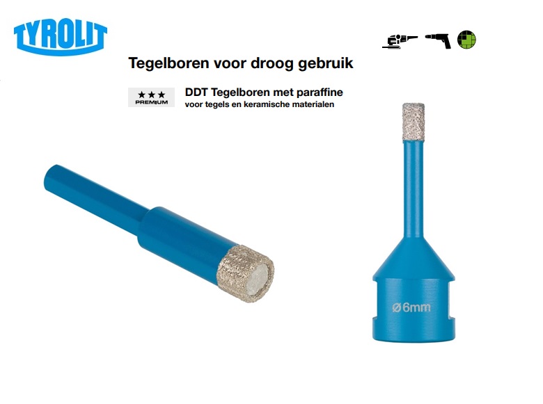 Tegelboren voor droog gebruik DDT | dkmtools