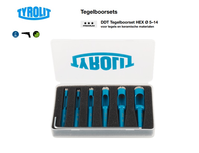 Tegelboorset DDT HEX | dkmtools