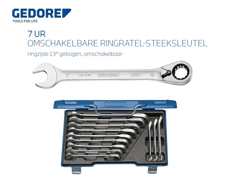 Gedore 7 UR ringratel-steeksleutel | dkmtools