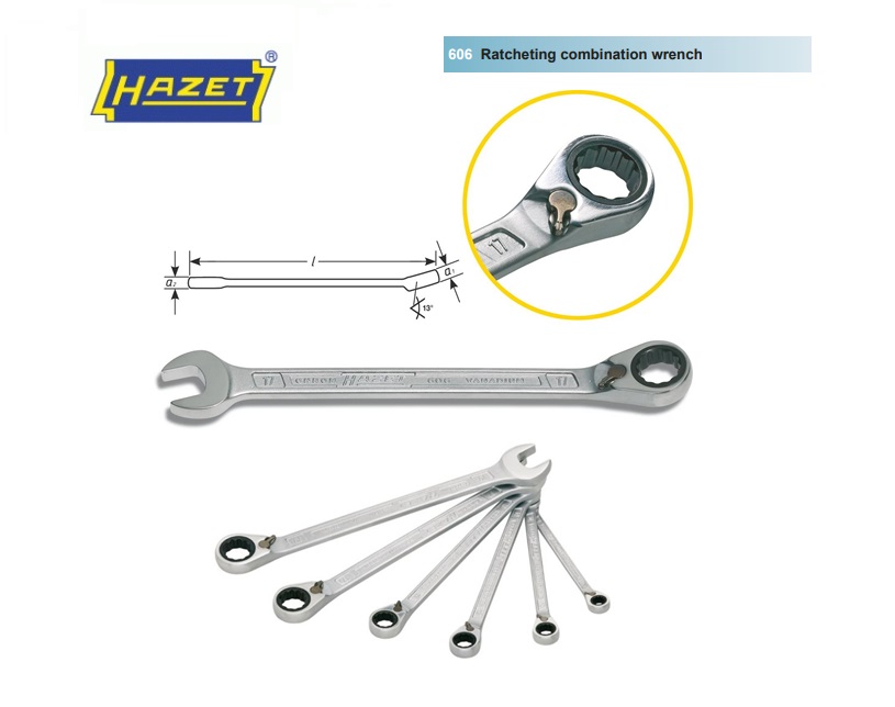 HAZET Ratel-ring-steeksleutel 606 | dkmtools